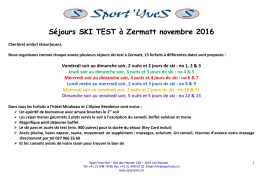 Information ski test Zermatt 2016