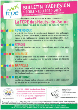 Bulletin d`adhésion 2016-17
