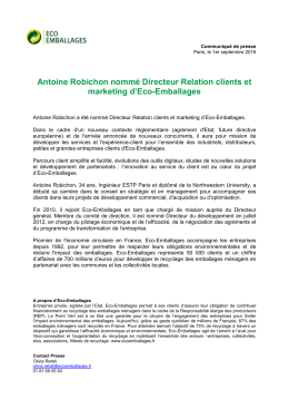 CP Nomination Antoine Robichon - Eco