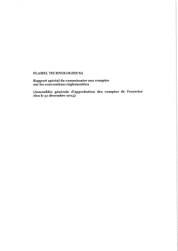 Page 1 FLAMEL TECHNOLOGIES SA Rapport spécial du