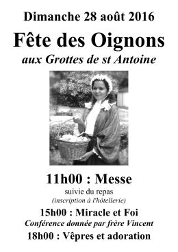 11h00 : Messe - Grottes de Saint Antoine