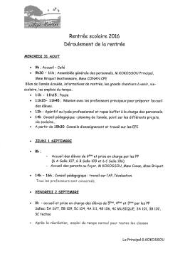 Programme rentrée 2016