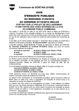 Avis d`enqu&ecirc;te publique