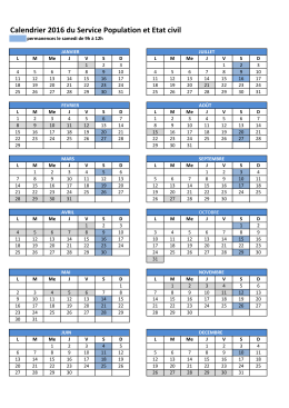 calendrier des permanences 2016