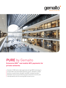 PURE by Gemalto: Extensive EMV™ and mobile NFC payments for