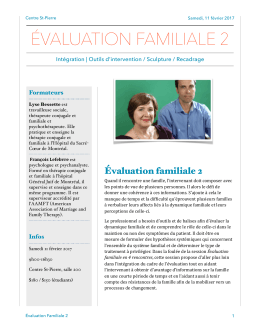 Évaluation familiale 2 - Formation et supervision
