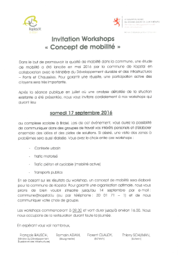 Info Workshop Concept de Mobilité