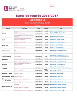 Licences 3 - Université Lille 1