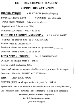 activités 2016 - Saint Pierre de Varengeville