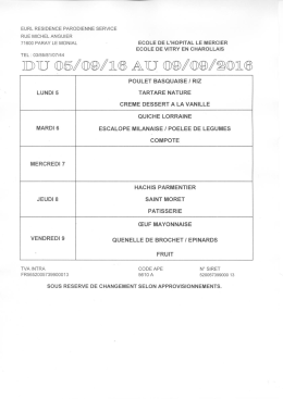Page 1 EURL RESIDENCE PARODIENNE SERVICE RUE MICHEL