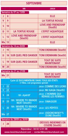 grille septembre 2016