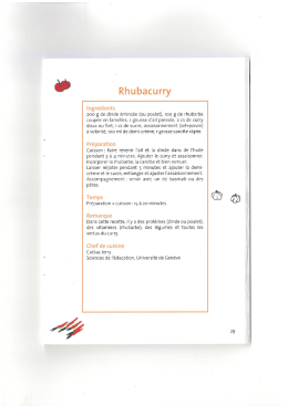 Page 1 èº Rhubacurry Ingrédients 2oo g de dinde émincée (ou