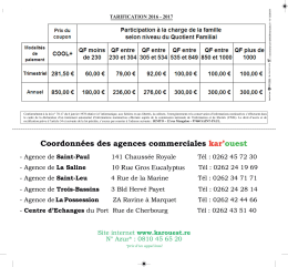 Page 1 TARIFICATION 2016 – 2017 la famille Prix du Participation à