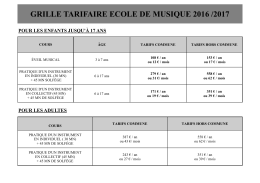 grille tarifaire ecole de musique 2016 /2017 - Cussac-Fort