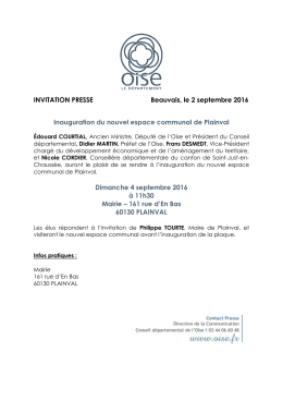 INVITATION PRESSE Beauvais, le 2 septembre 2016