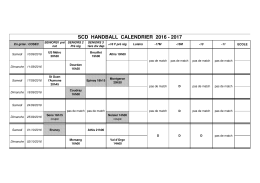 calendrier 2016-2017 - SC Draveil Handball