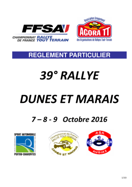 Regulation UK - Rallye Dunes et Marais