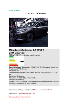 Mitsubishi Outlander 2.0 MIVEC 2RM ClearTec 110 kW (150 PS)