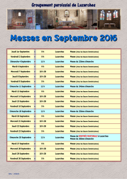 Messes en Septembre 2016