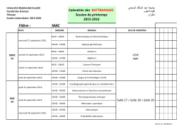 Filère : SMC - Faculté des Sciences de Tétouan
