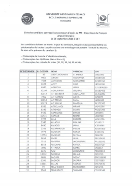 Page 1 = ECOLE NORMALE SUPERIEURE UNIVERSITE