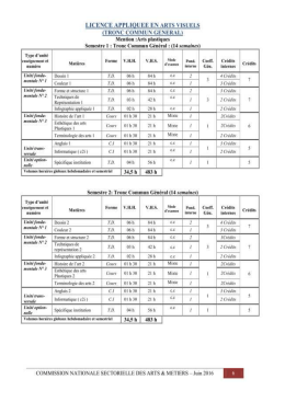 Microsoft Word - LA en Arts Visuels Tronc Commun