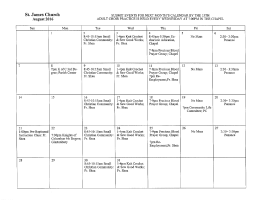 Calendar - St James