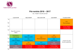 Pré-rentrée 2016 – 2017 - Tutorat Santé Lyon Sud