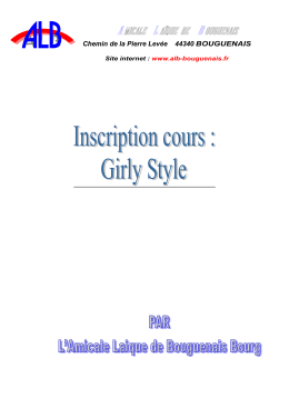 Section GIRLY STYLE - Amicale laïque Bouguenais