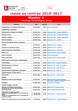 Master 1 - Université Lille 1