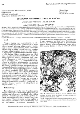 Page 1 1}f Fenјveši A, i sar. Deciduoza peritoneuma Prikaz slučaja