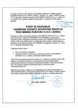 Poziv - Teko Mining