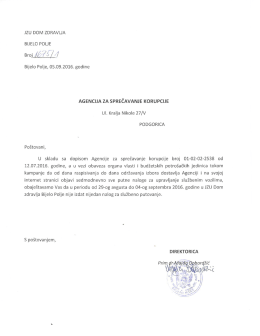 Page 1 JZU DOM ZDRAVLJA BIJELO POLJE Broj Aе 75 Z Bijelo