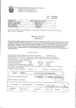 06.09.2016. ЈН 080 - Одлука о додели уговора (набавка радова