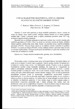 Page 1 Biotechnology in Animal Husbandry 19 (1-2), p. 1