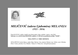 MILIČEVIĆ (udova Ljubomira) MELANIJA