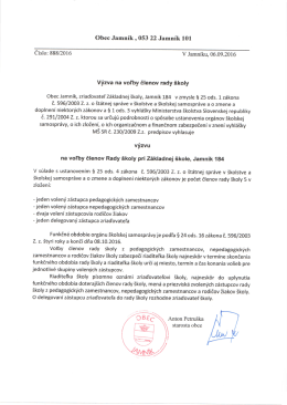 V&yacute;zva na voľby členo