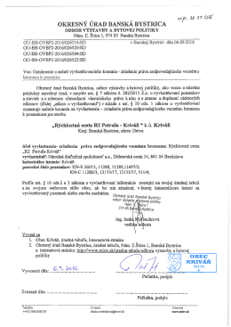 VV č. 3 oznámenie o začatí kon. o vyvlastnení pre