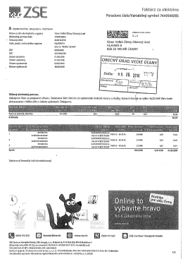 Page 1 Faktúra za elektrinu Poradové číslo/Variabilný symbol