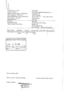 Page 1 FAKT&Uacute;RA č. 3 / 2016 Dod&aacute;vateľ (daňov&yacute; doklad