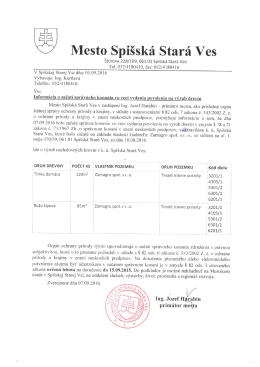 Informácia o začatí konania, kde môžu byť dotknuté záujmy ochrany