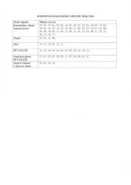 Harmongram zberu odpadu na stiahnutie