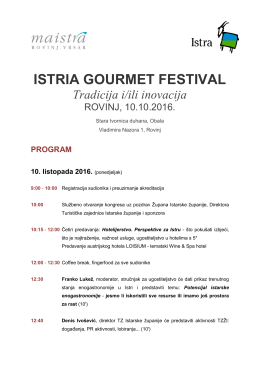 Program Istria Gourmet Festival 2016