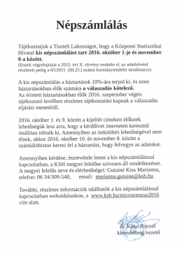 Kis népszámlálás október 1-től