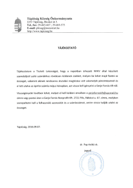 T&aacute;j&eacute;koztat&oacute;