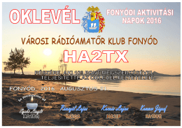 Page 1 ONY&Oacute;DI AKTIVIT&Aacute;S NAPOK 2016 37: V&Aacute;ROSI