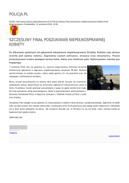 policja.pl szczęśliwy finał poszukiwań niepełnosprawnej kobiety