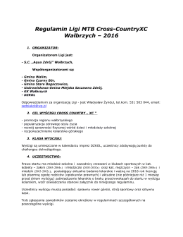 Regulamin Ligi Cross-Country XC – Wałbrzych – 2016