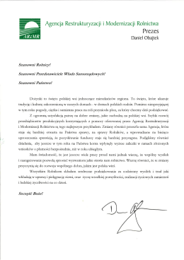 Page 1 Agencja Restrukturyzacji i Modernizacji Rolnictwa Prezes