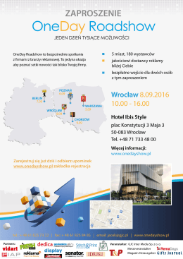 OneDay Roadshow Wrocław 8.09.2016